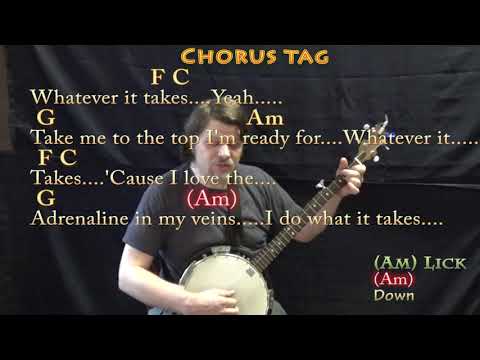 Whatever It Takes (Imagine Dragons) Banjo Cover Lesson in C with Chords/Lyrics