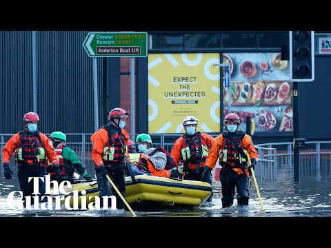 England and Wales deal with flooding after impact of Storm Christoph