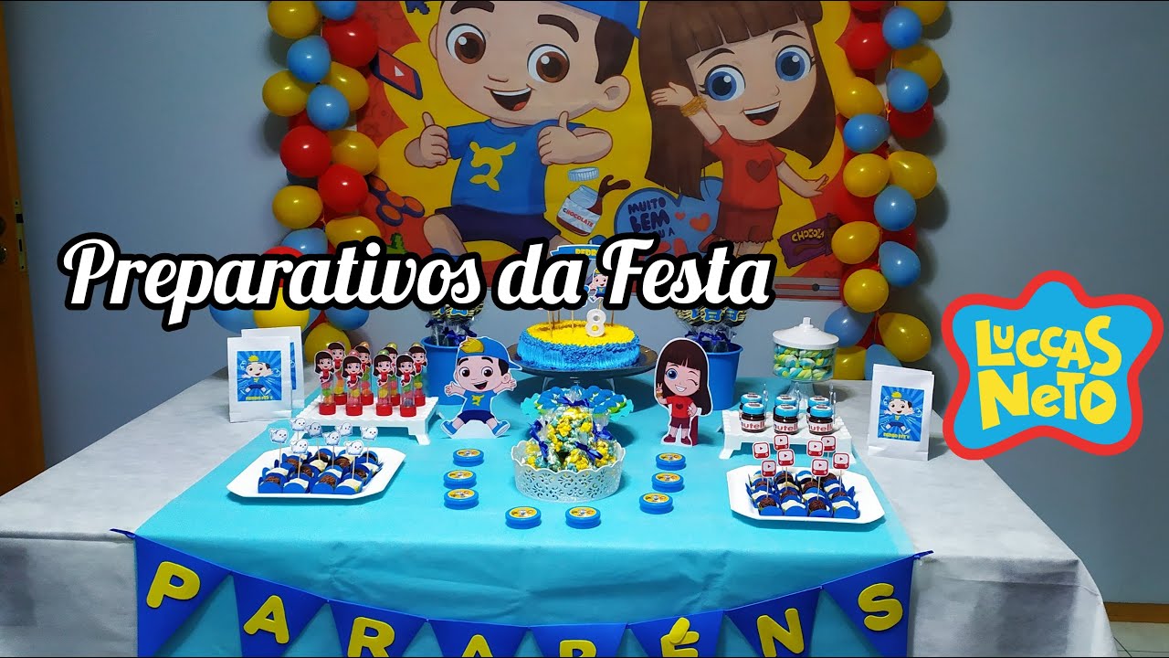 PREPARATIVOS DA FESTA TEMA LUCCAS NETO E GI - Festa simples em casa #Pedrofez8