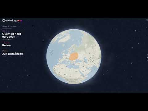 Vidéo de présentation de mes origines ethniques avec MyHeritage ADN