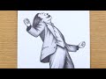 How To Draw Joker With Pencil Sketch Joker Dancing Drawings Joker Drawing Easy Full Body
