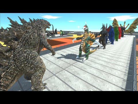 GODZILLA 2021 VS GHIDORAH LAVA DEATH RUN - Animal Revolt Battle Simulator