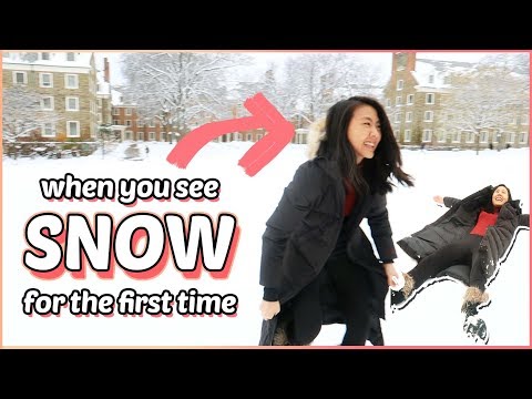 ❄️18 year old experiences snow for the first time... (college day in my life VLOG) | Katie Tracy