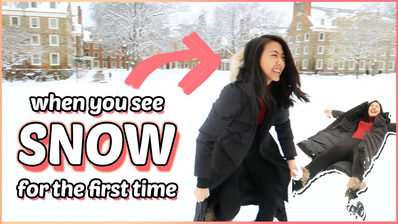 ❄️18 year old experiences snow for the first time... (college day in my life VLOG) | Katie Tracy
