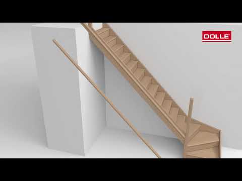 Montagevideo Raumspartreppe DOLLE Paris 1/4-gewendelt, Geländer mit Rechteckstäben