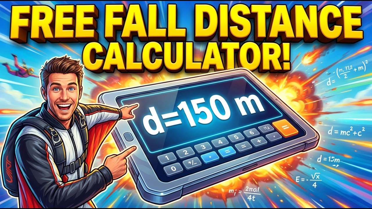 Free Fall Distance Interactive Calculator
