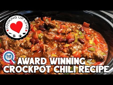 Crockpot Chili Recipe - Award Winning Chili Recipe | Potluck Recipes | Cooking Up Love