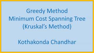 Download the video "Minimum Cost Spanning Tree (MCST) Using Kruskal's Algorithm | Step-by-Step Explanation"