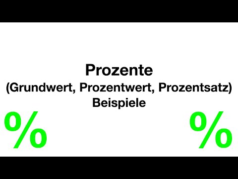 Grundwert, Prozentwert, Prozentsatz berechnen - Beispielaufgaben  (Formeln, Formeldreieck)