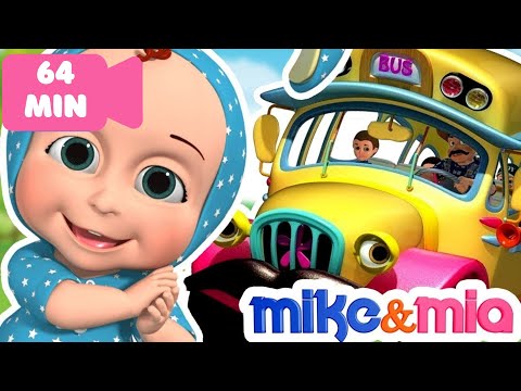 Wheels On The Bus | Collection of Popular Nursery Rhymes for Children | Kids Songs by Mike and Mia