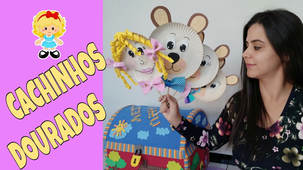HISTÓRIA: CACHINHOS DOURADOS E OS TRÊS URSOS / personagens feitos com pratinho de papel