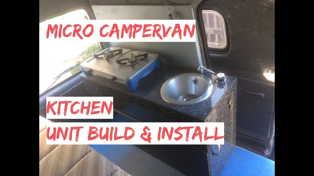 Campervan Kitchen Unit Build & Install With Gas Burner & Sink - Micro Camper Kitchen Pod