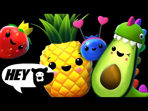 Hey Bear Sensory - Avocadosaurus® and Friends Dance Party! Dancing Fruit Video!