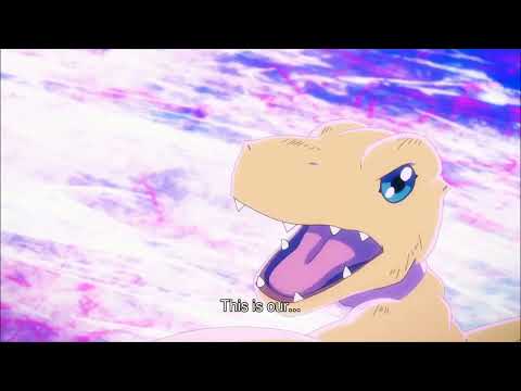 I put Brave heart over the last evolution of Digimon - Digimon Last Evolution Kizuna