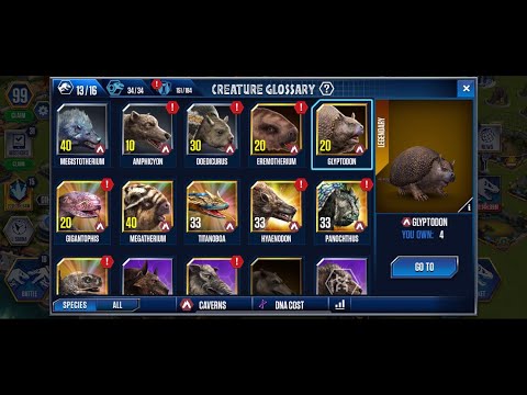 BATTLE BY GLYPTODON - JURASSIC WORLD THE GAME