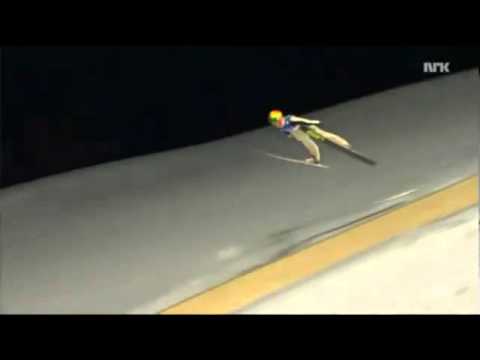 Remen Evensen 243m Vikersund 2011 Old World Record   Trial Round   Amazing!