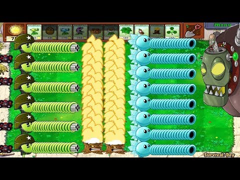 1 Dr. Zomboss vs Snow Pea vs Gatling Pea Challenge Plants vs Zombies