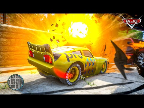 Crazy Rayo Lightning McQueen Pro Yellow Car Crashes Ep.32 - GTA 4