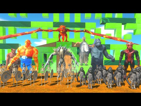 Infernals + Granny VS Mutantes Mutants Primate + The Thing - Animal Revolt Battle Simulator