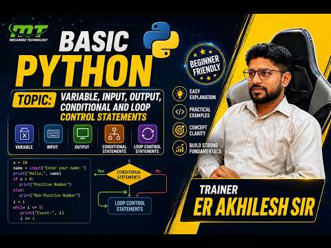 Python Programming For Beginners Variables Input Output Conditional Loop Control Statements