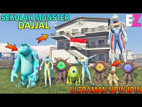 ULTRAMAN UPIN IPIN BANGUN SEKOLAH MONSTER DAJJAL - GTA 5 SULTAN BOCIL