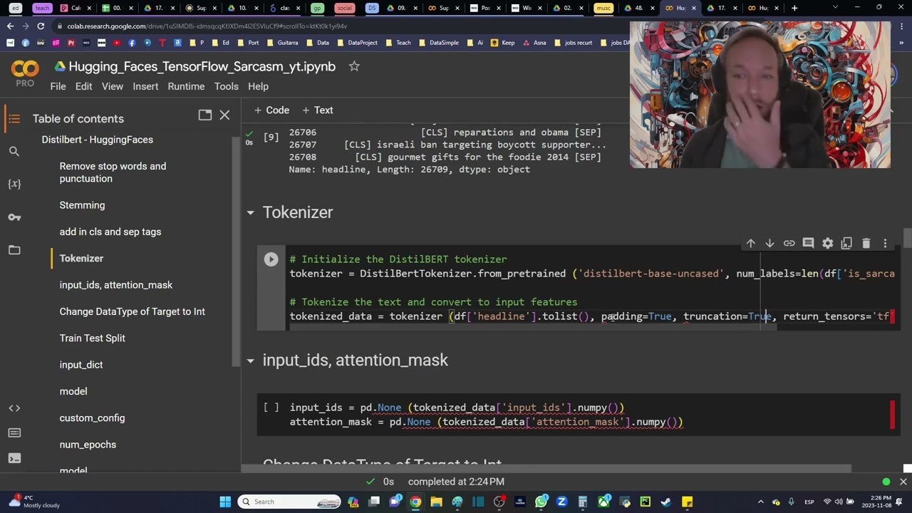 TensorFlow Simple Hugging Faces BERT for Classification BERTConfig