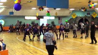 preview picture of video 'HOME GAME - Pair O' Dice City Rollers (POD) vs. Beat City Bedrockers (HARD)  6-1-14'