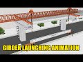 Girder Launching Animation - Erection Girder - SketchUp Animation