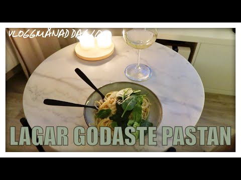 VLOGGMÅNAD DAG 10 - Gör godaste räkpastan och jobbar