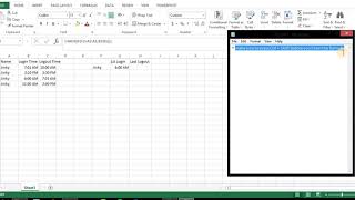 How to Get the 1st Login and Last Logout with multiple data in EXCEL