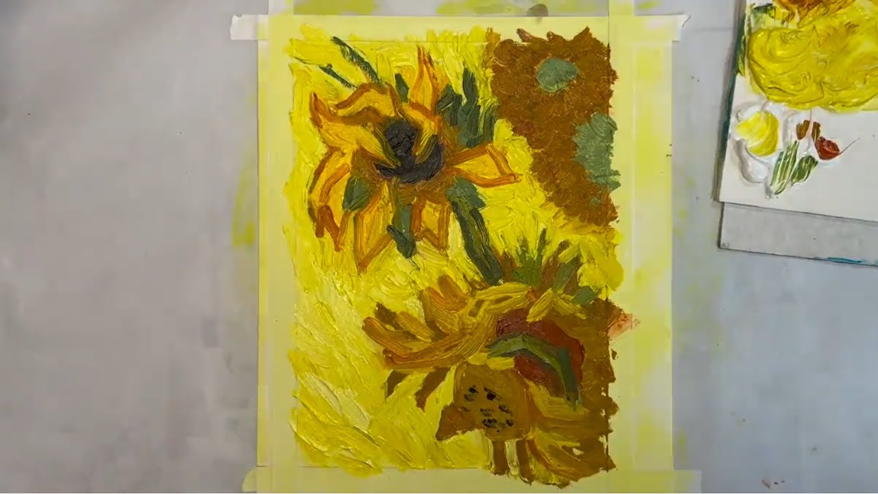Van Gogh Sunflowers oil painting video thumbnail