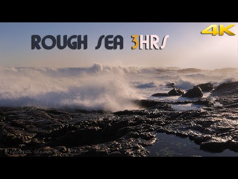 Big Ocean Waves Crashing and powering into rocks | High quality video and ocean sounds | 4k UHD