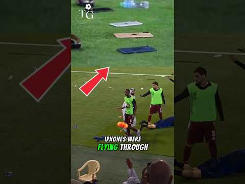 iPhones flying instead of bottles 😳 after Qatar vs UAE World Cup Qualifier! ⚽📱#QatarVsUAE #afc