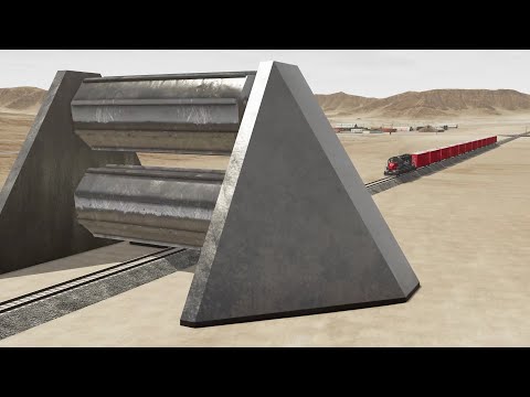 BeamNG.Drive-Trains vs Spinning Roller 'cars