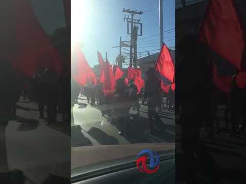 Protestan y marchan "Antorchistas" en calles de Mariano Matamoros
