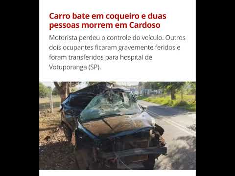 🚨 URGENTE! Notícias de última hora: Acidente deixa duas vítimas em Cardoso (SP)
