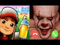 Subway Surfers Vs Pennywise Clown Call Prank