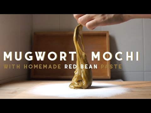 Mugwort Mochi Recipe, Homemade red bean paste, red bean paste recipe, easy mochi recipe