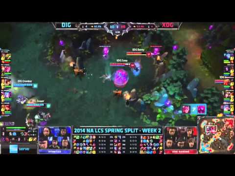 LCS 2014 NA: Spring W2D1: DIG vs XDG: Great DIG Crumbzz baron steal