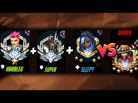 HARBLEU ZARYA + SLEEPY ANA + SUPER REIN VS DERREK MCCREE! [ OVERWATCH SEASON 20 TOP 500 ]