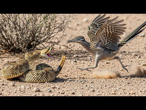 Roadrunner vs Rattlesnake: Desert Showdown Caught on Camera.