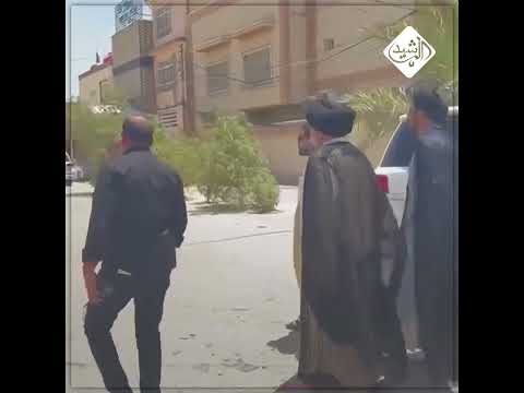 شاهد بالفيديو.. السيد الصدر يتفقّد مقرًا للحشد تعرّض للاعتداء ويرفض العنف واستخدام السـلاح من أي جهة كانت