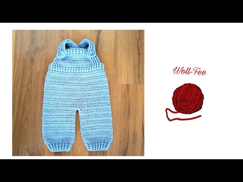 Baby Latzhose gehäkelt Gr. 62/68, Schritt für Schritt Anleitung, in allen Größen machbar