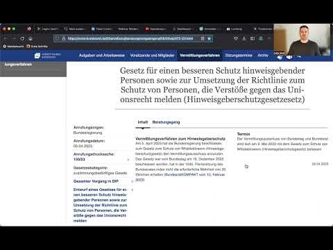 Vermittlungsausschss berät zum Hinweisgeberschutzgesetz