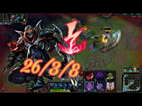 BRUTAL ZED VS YASUO MID LANE | ZED MONTAGE -KDA 26/3/8