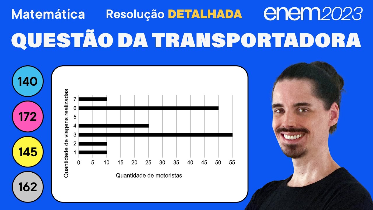 🔵 Questão da empresa de transporte: ENEM 2023 Matemática (Detalhada) - Estatística Geral