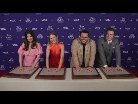 Idina Menzel, Kristen Bell, Josh Gad, & Jonathan Groff 2022 D23 Expo Disney Legends Handprints