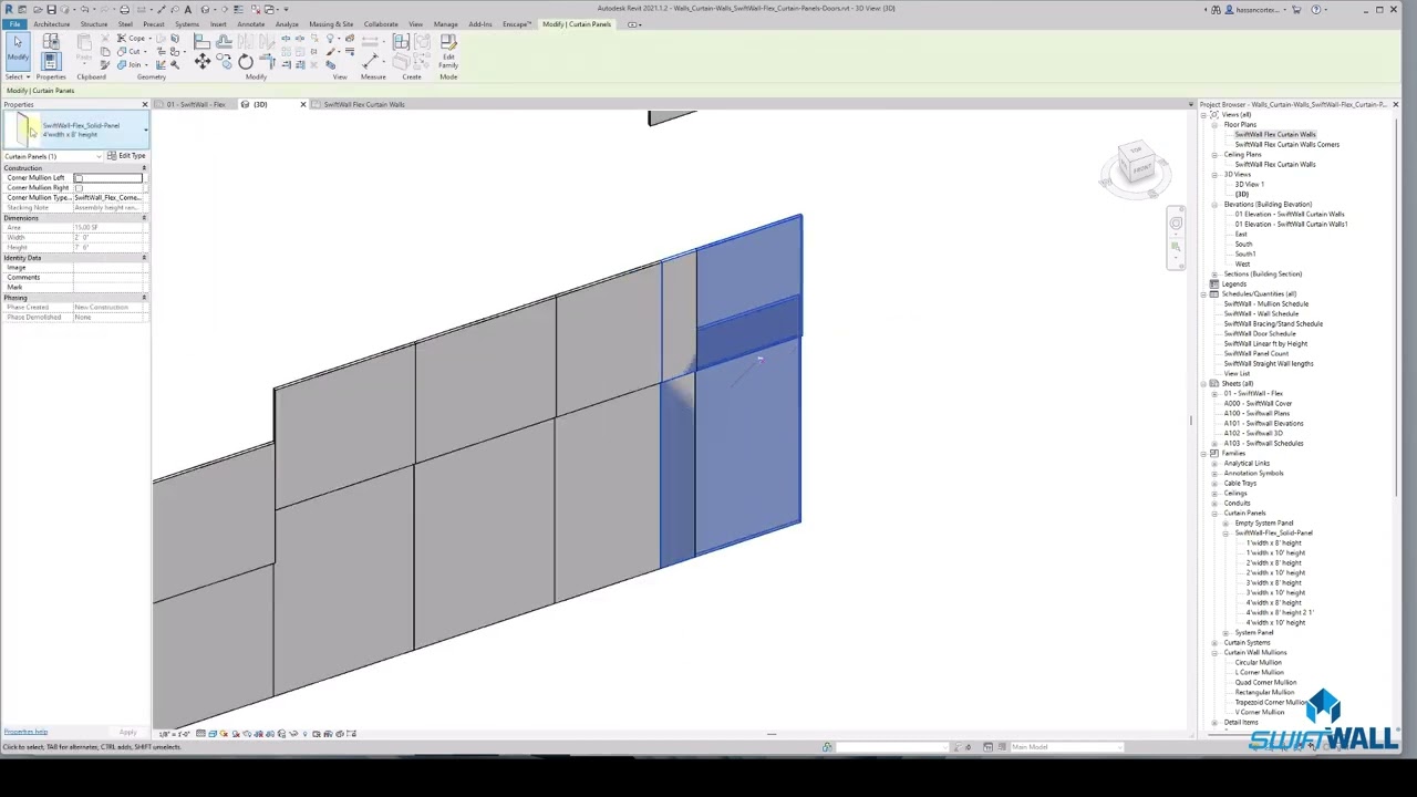 SwiftWall® Flex | Bim Tutorial How to Create Adjustable End Panels in Revit