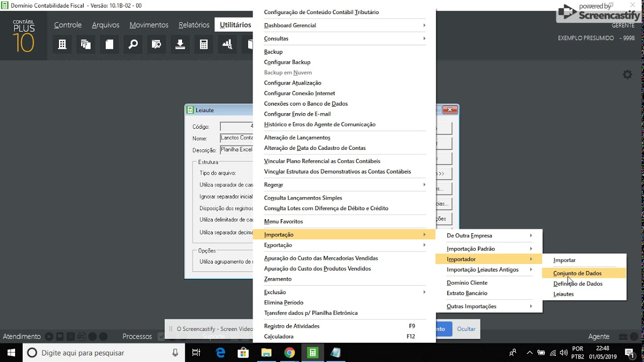 Importando uma planilha de lançamentos contábeis no Domínio