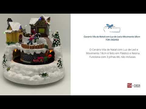 Cenário Vila de Natal com Luz de Led e Movimento 18cm - Dadepresente Cenário Vila de Natal com Luz de Led e Movimento 18cm - Dadepresente